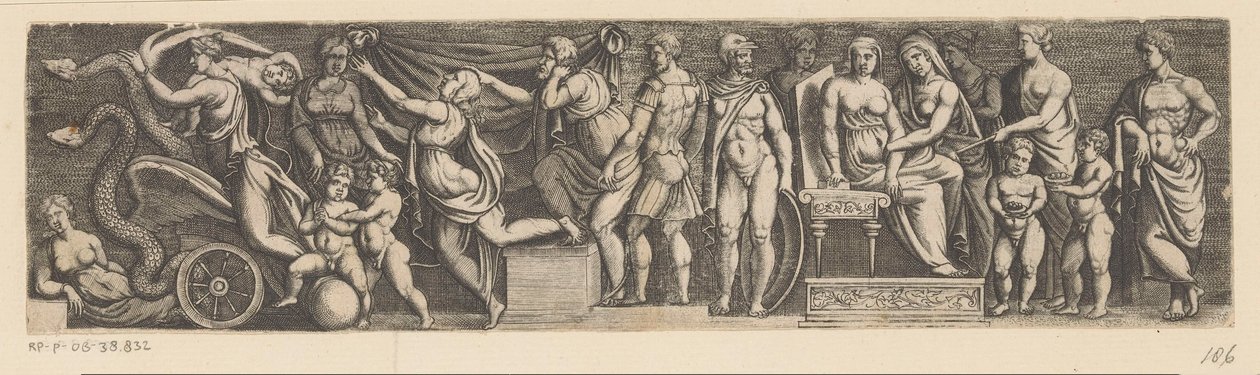 Fregio con uomini, donne e bambini da Anonymous