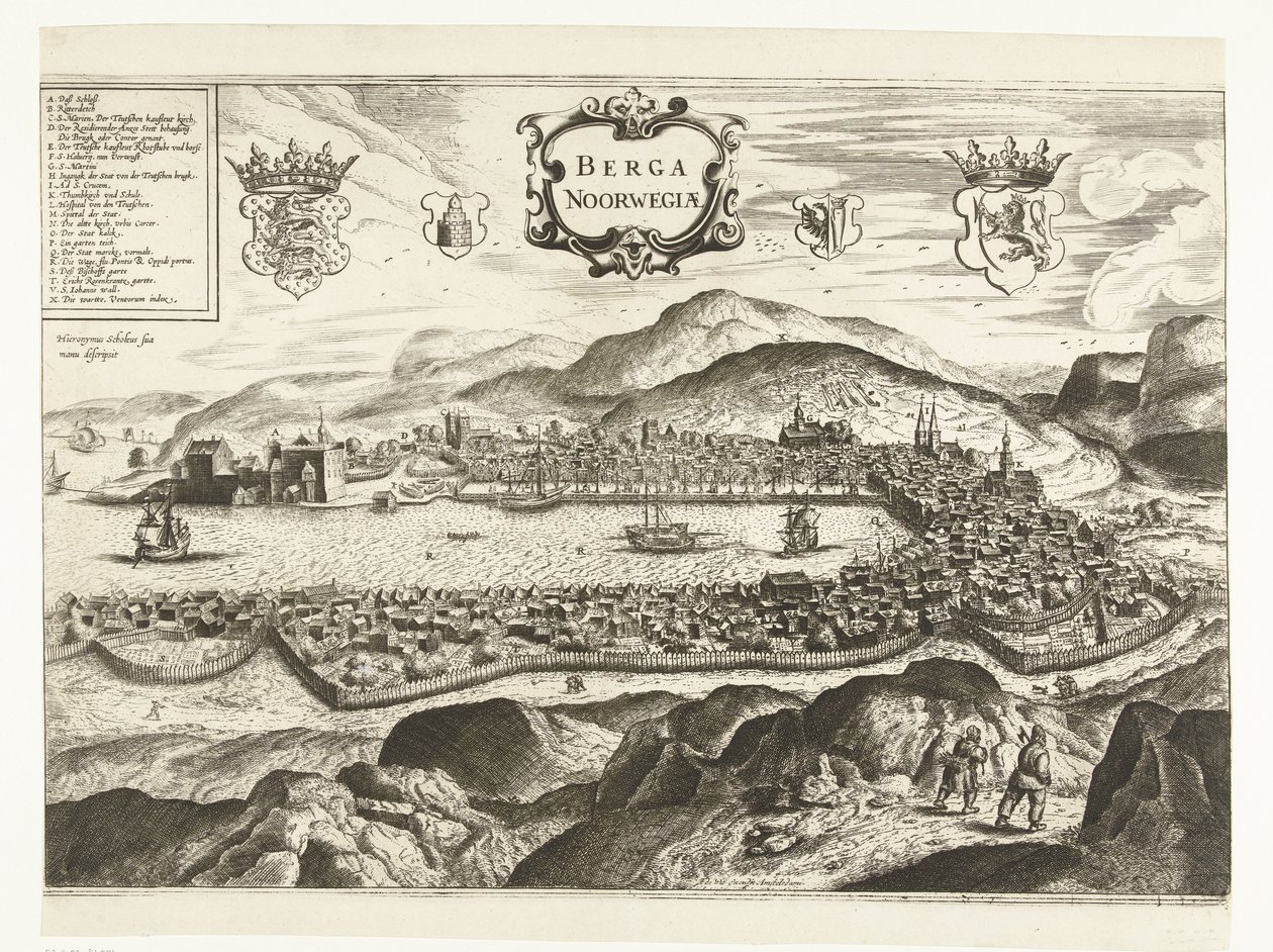 Veduta di Bergen (Norvegia), 1665 da Anonymous