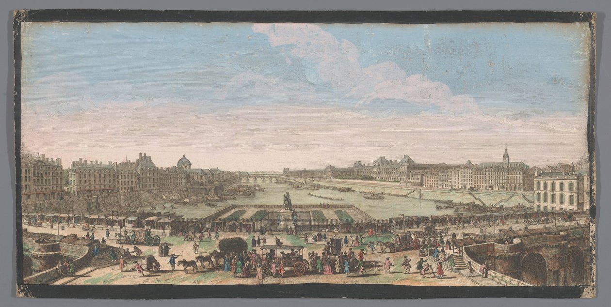 Veduta del Pont Neuf sul fiume Senna a Parigi, vista verso il Pont Royal da Anonymous