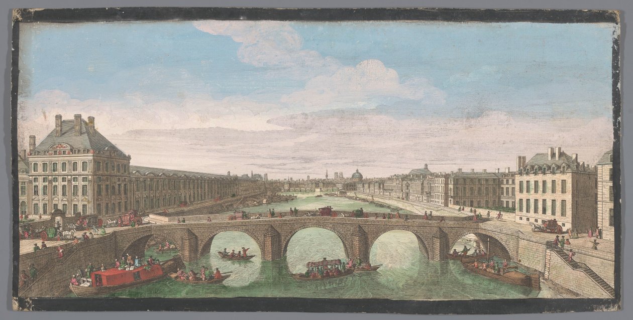 Veduta del Pont Royal sulla Senna a Parigi, verso il Pont Neuf da Anonymous