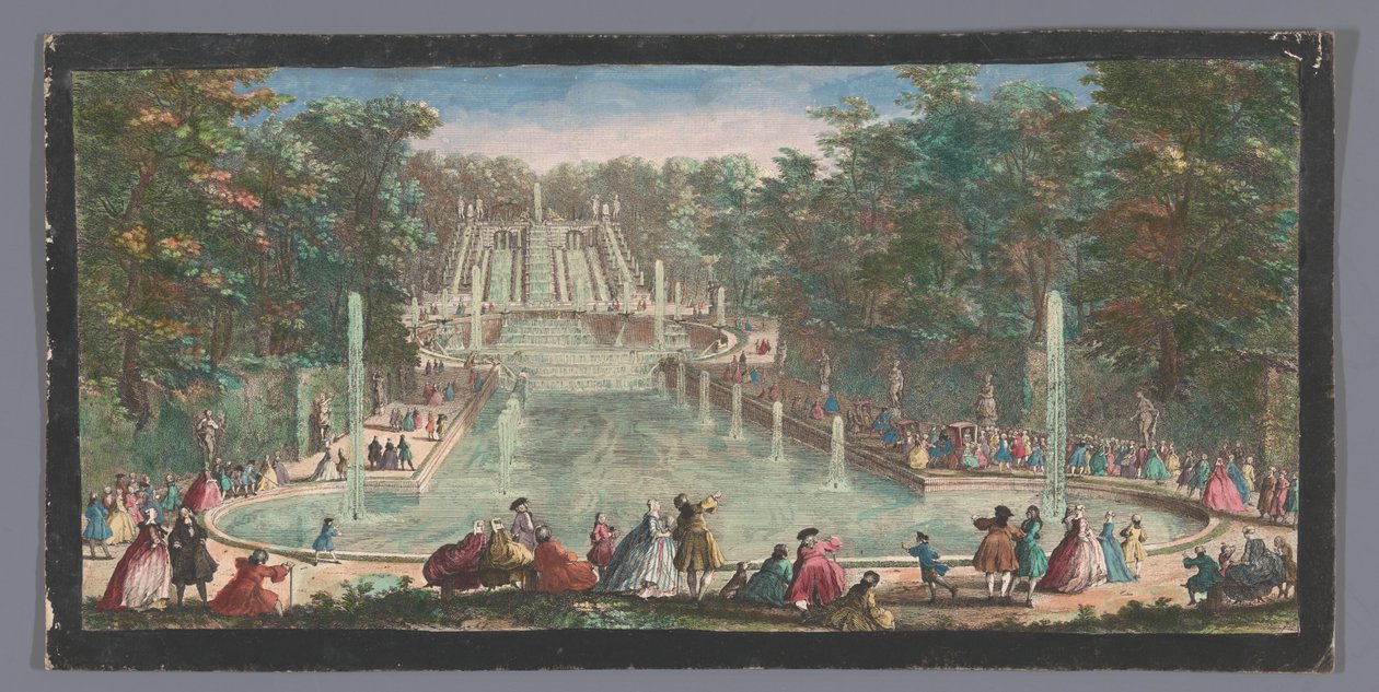 Vista sulle cascate del giardino del Château de Saint-Cloud Veue de la cascade de St. Cloud da Anonymous