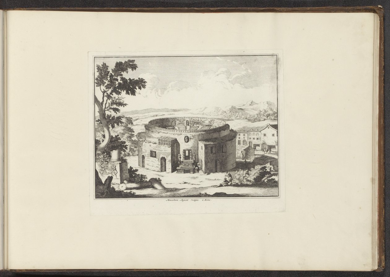 Veduta delle rovine del Mausoleo di Augusto a Roma (Palazzi e monumenti a Venezia, Livorno, Napoli e Roma) da Anonymous