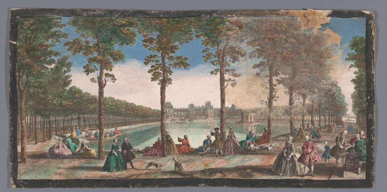 Vista sullo stagno del giardino del Palazzo di Fontainebleau da Anonymous