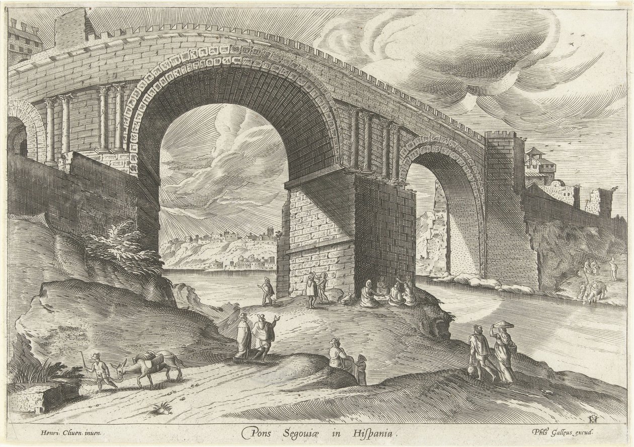 Veduta di un ponte della città di Segovia da Anonymous