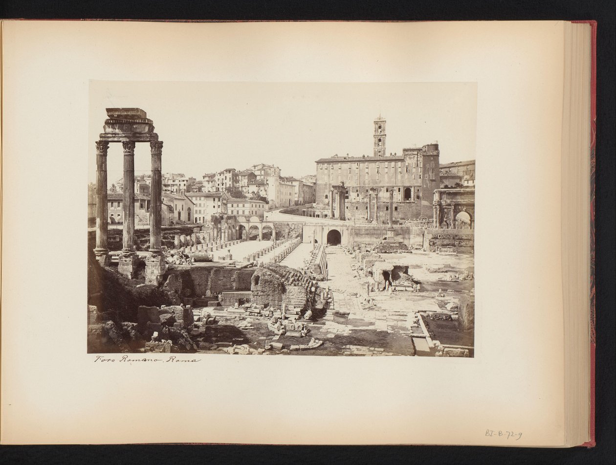Veduta del Foro Romano con il tempio di Castore e Polluce a Roma, Italia da Anonymous