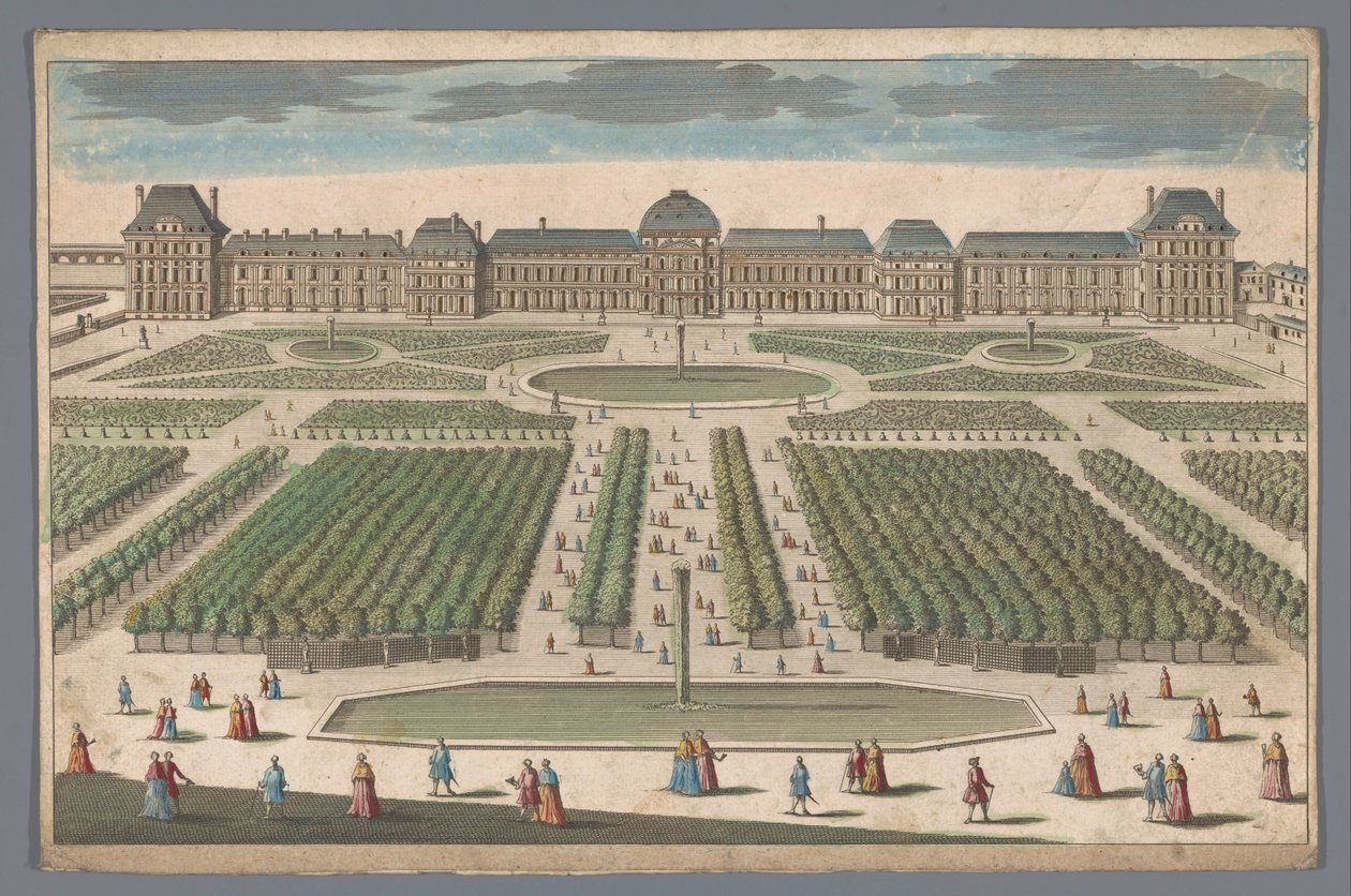 Veduta del Palais des Tuileries a Parigi vista dal Jardin des Tuileries da Anonymous