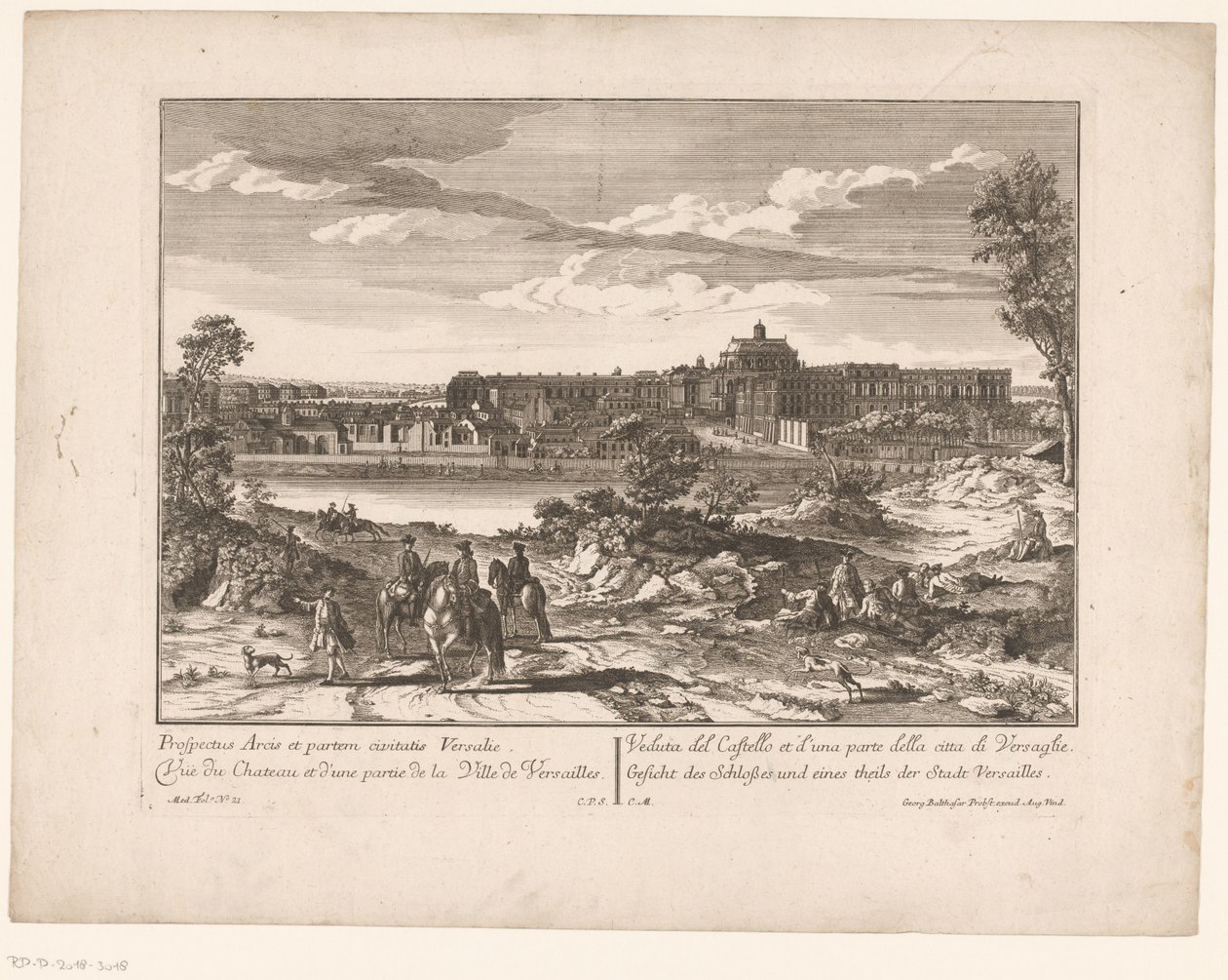 Veduta del Palazzo di Versailles e di una parte della città da Anonymous