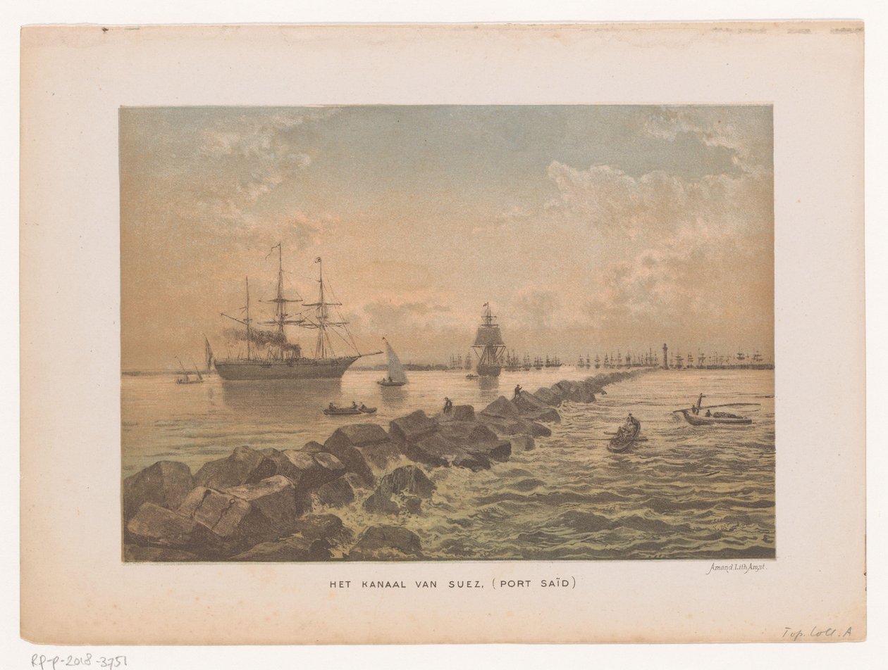 Veduta del Canale di Suez a Port Said da Anonymous