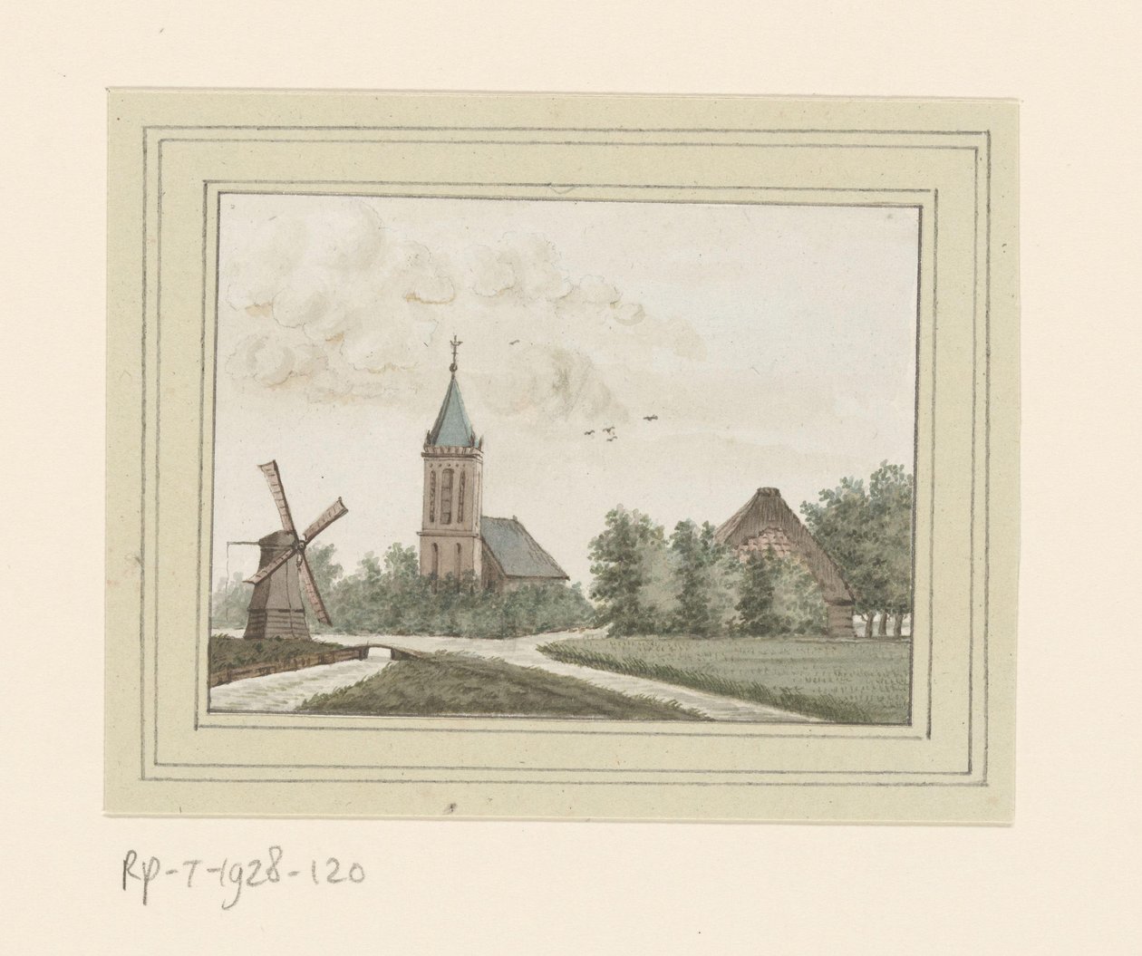Veduta del villaggio di Hoogwoud da Anonymous