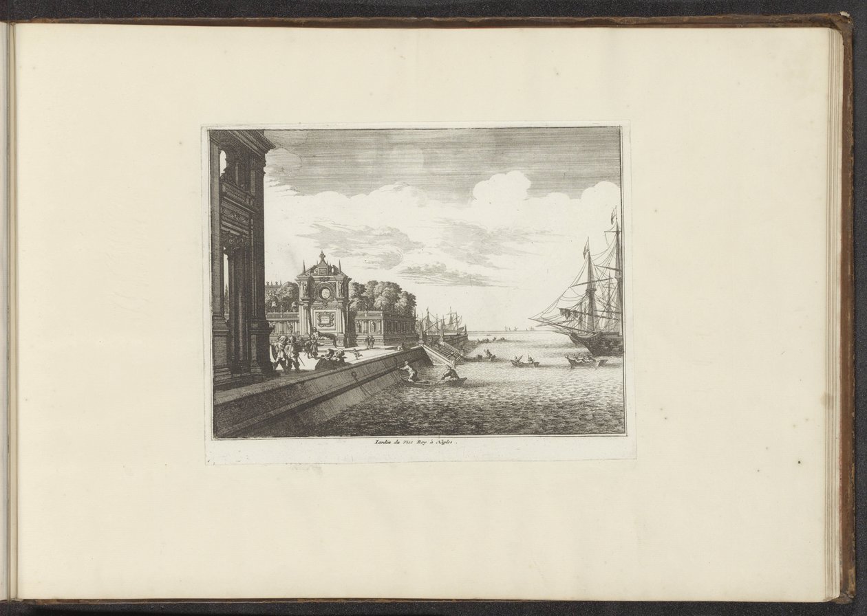 Vista dei giardini del palazzo sulla costa di Napoli da Anonymous