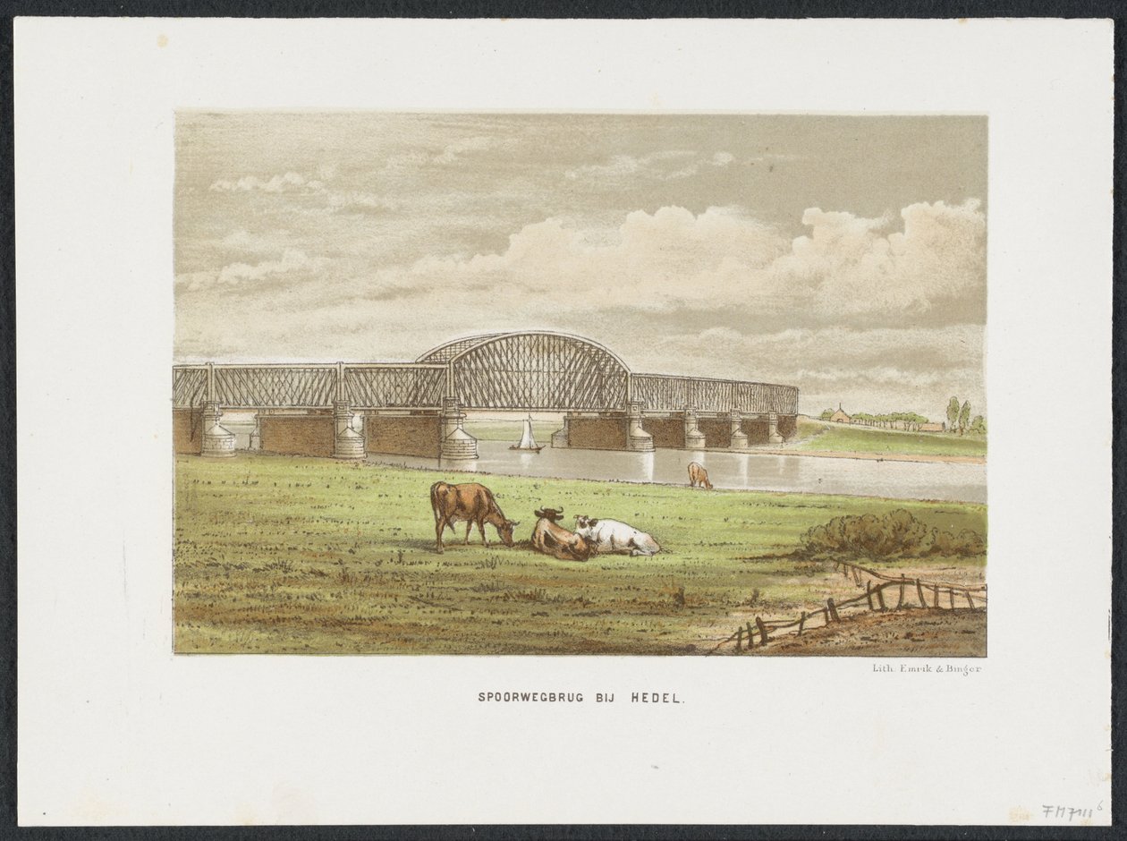 Ponte ferroviario di Hedel sul fiume Mosa, 1870 (serie) da Anonymous