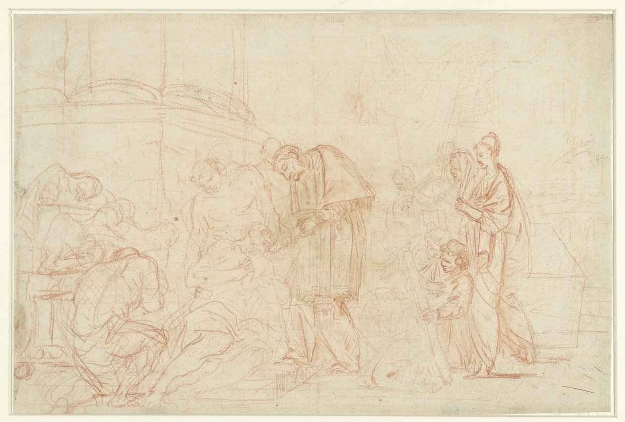 San Carlo Borromeo visita i malati di peste da Anonymous
