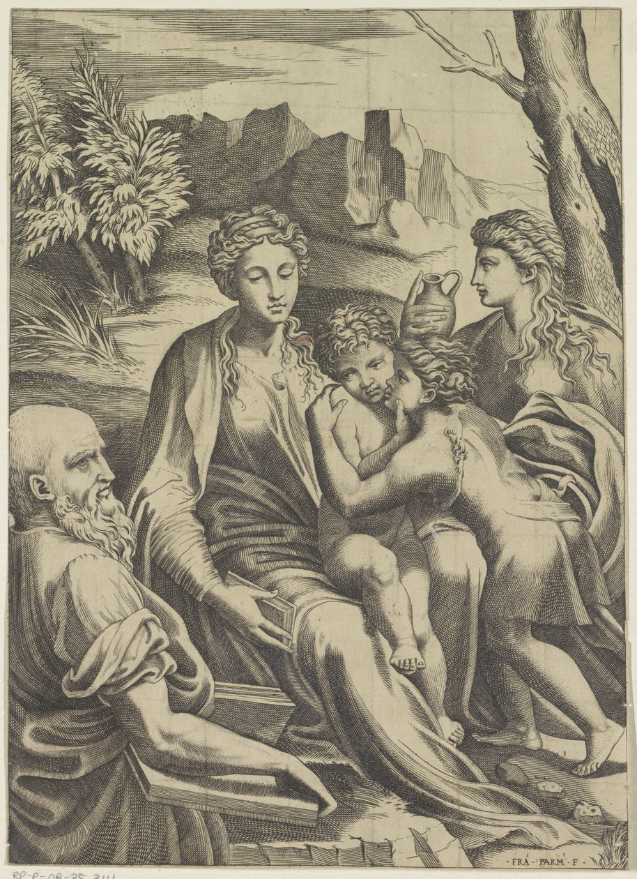 Sacra Famiglia con il giovane Giovanni Battista e Maria Maddalena da Anonymous