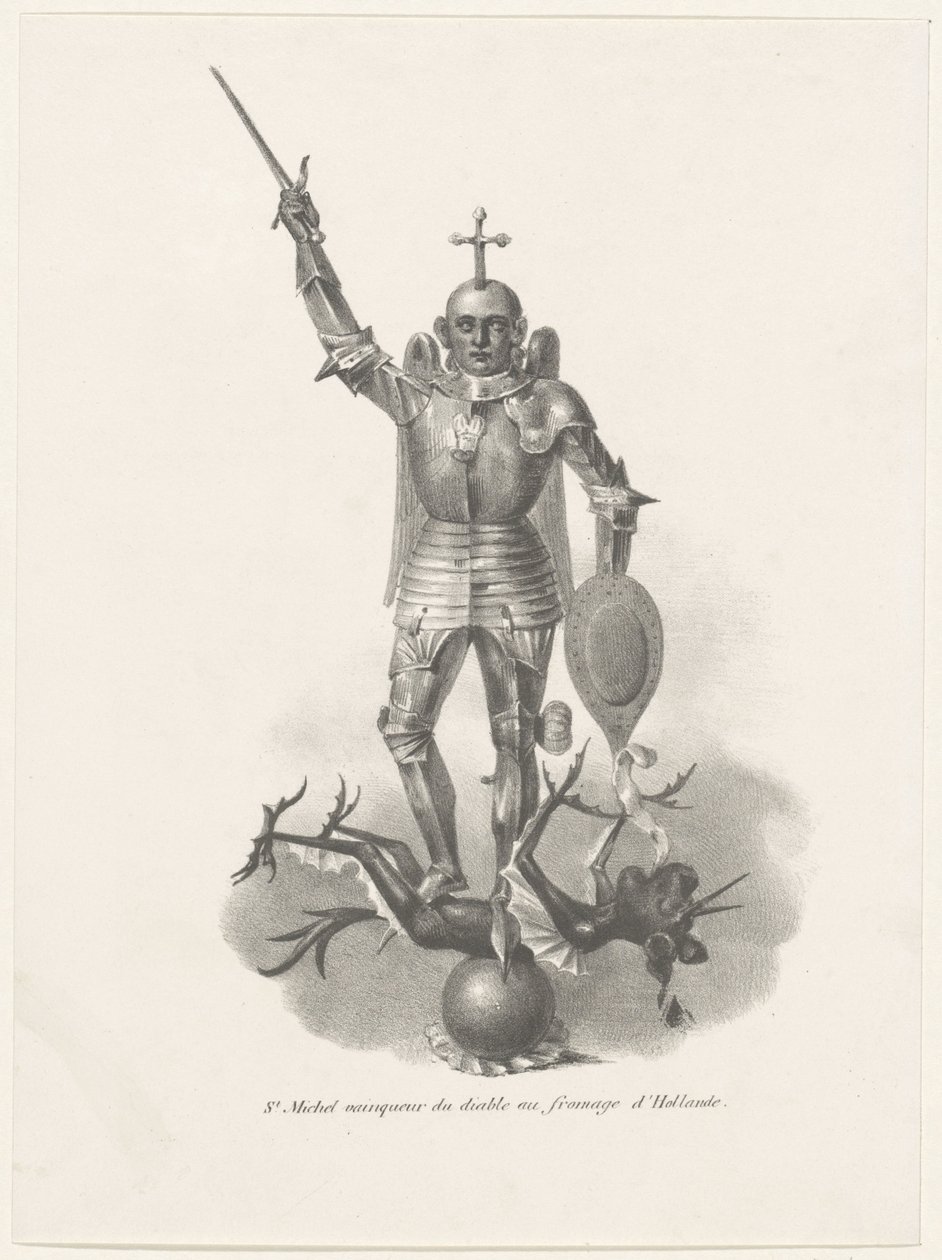 San Michele sconfigge il diavolo con il formaggio olandese, 1830 da Anonymous