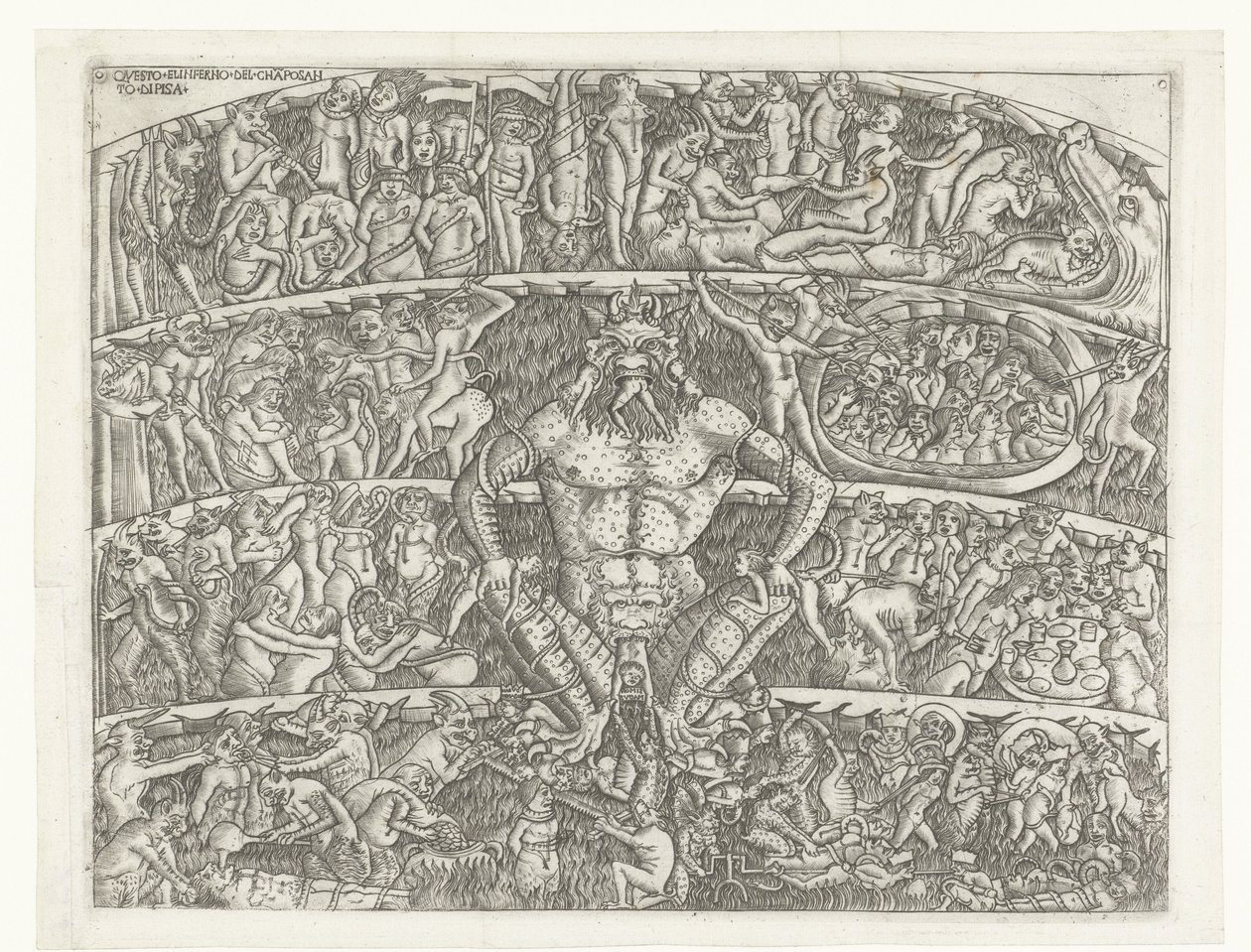 Inferno con Satana e punizione dei peccatori da parte dei demoni da Anonymous
