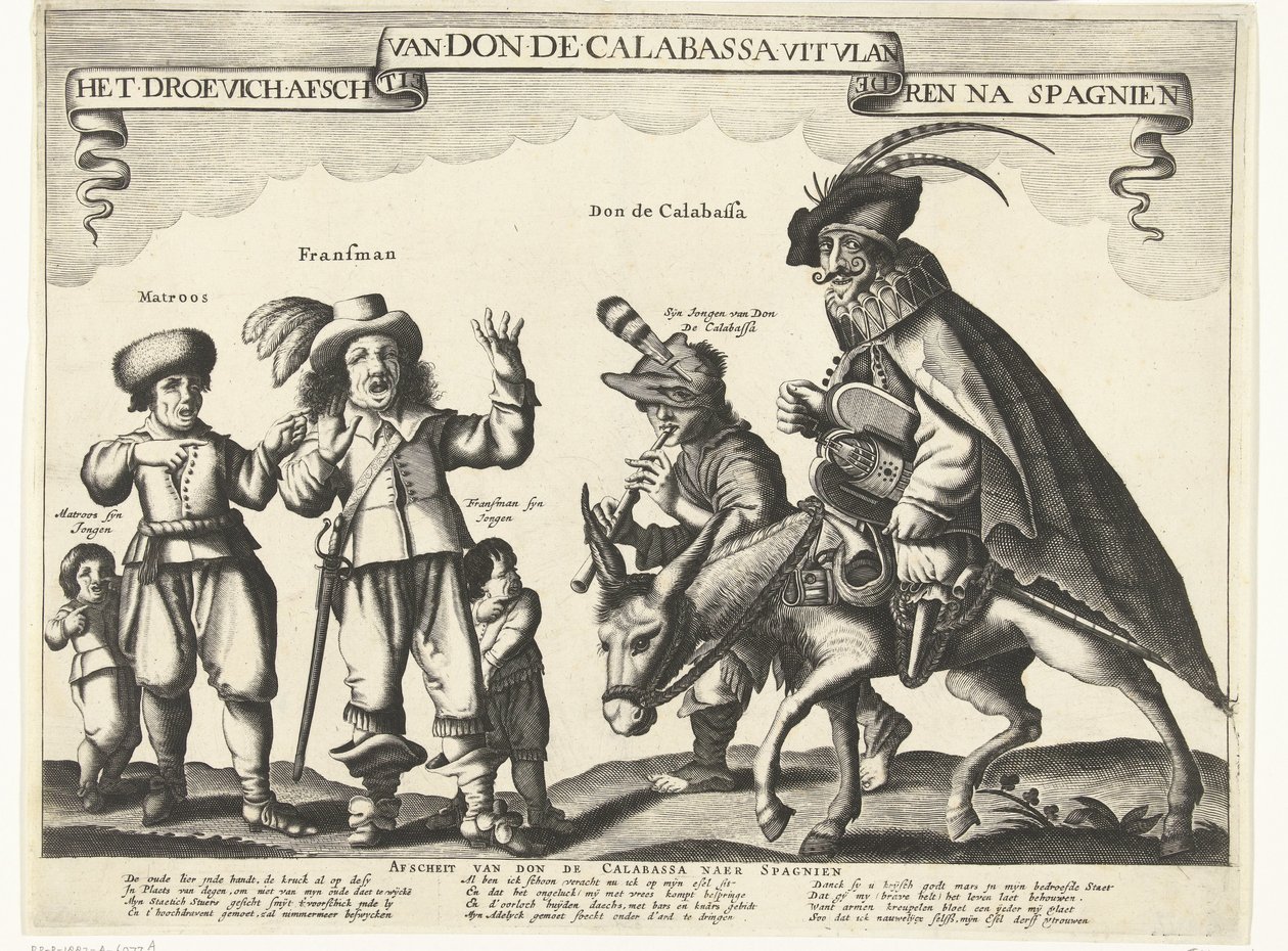 Il triste addio di Don de Calabassa dalle Fiandre e ritorno in Spagna, 1646 da Anonymous