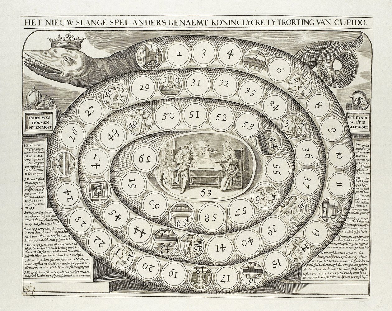 Il nuovo gioco del serpente altrimenti chiamato passatempo reale di Cupido da Anonymous