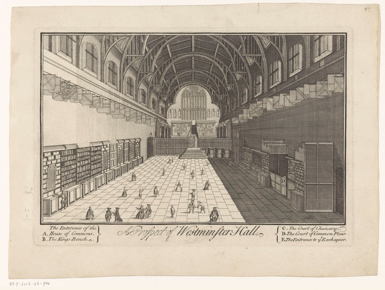 Interno della Westminster Hall a Londra da Anonymous