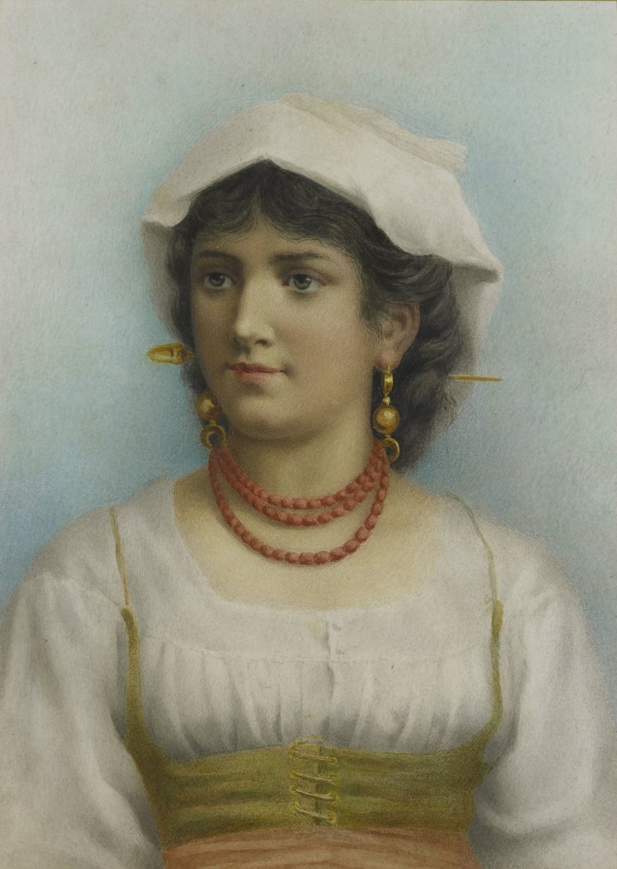 Giovane donna in costume tradizionale da Anonymous