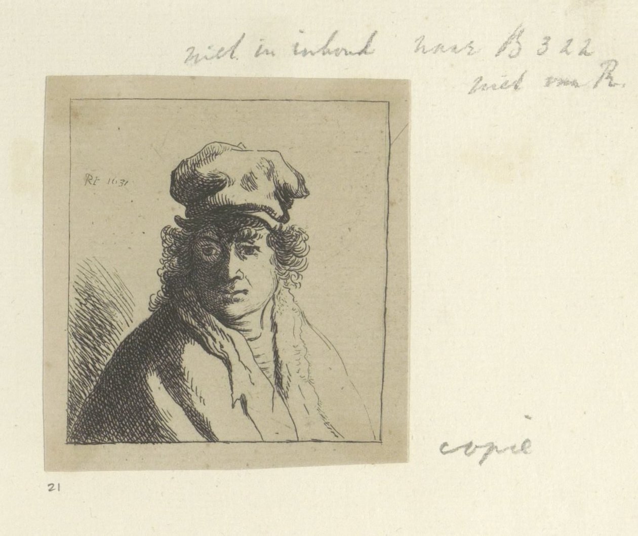 Giovane con capelli ricci e un berretto da Anonymous