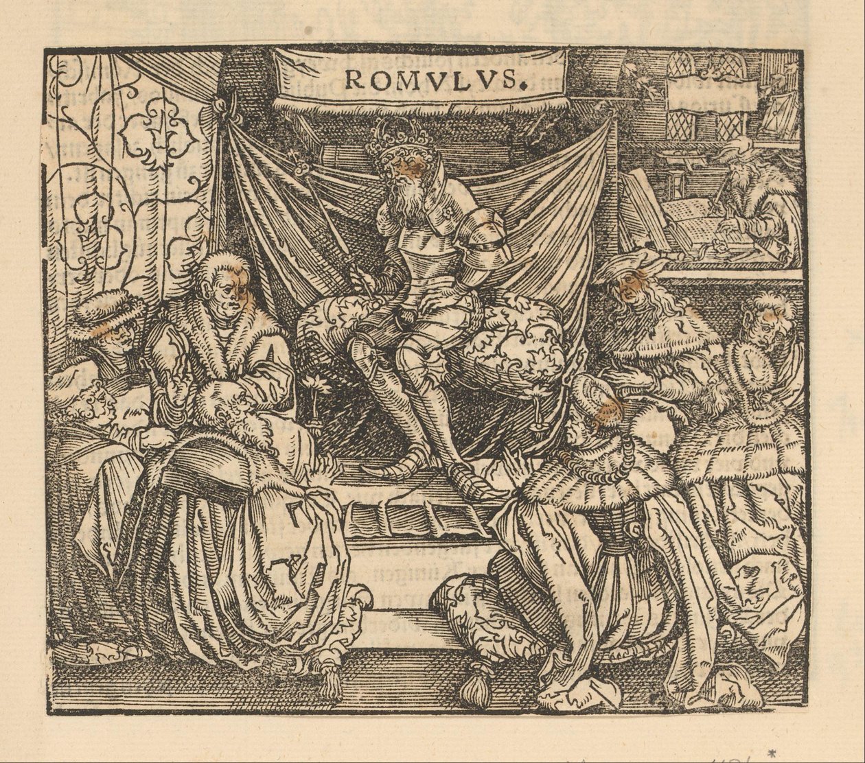 Giulio Cesare in una riunione del consiglio e Cicerone che scrive sullo sfondo da Anonymous
