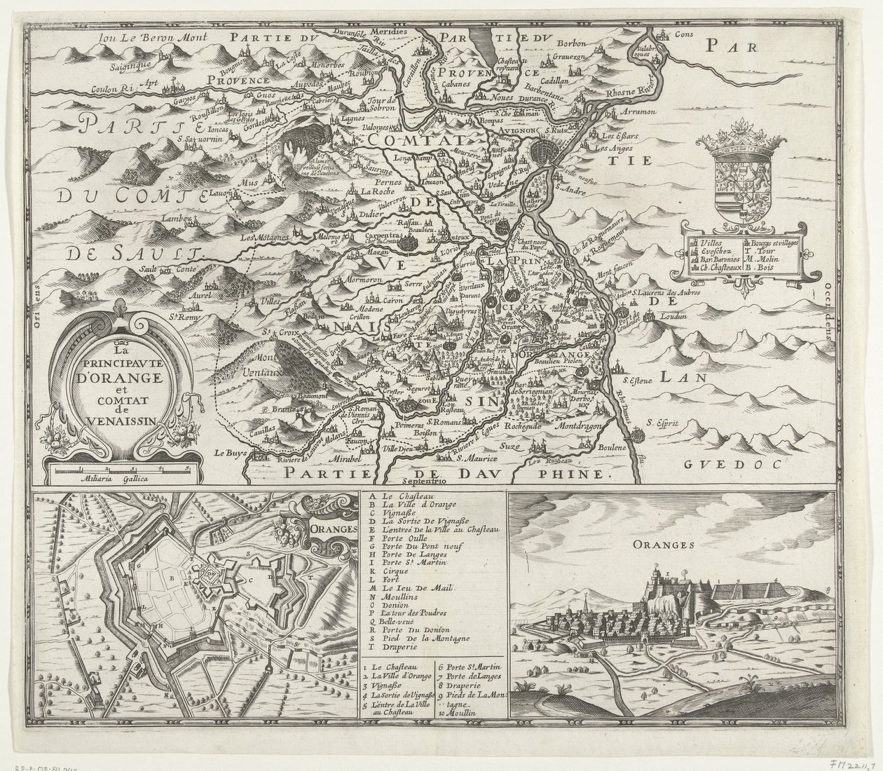 Mappa del principato di Orange, 1639 da Anonymous