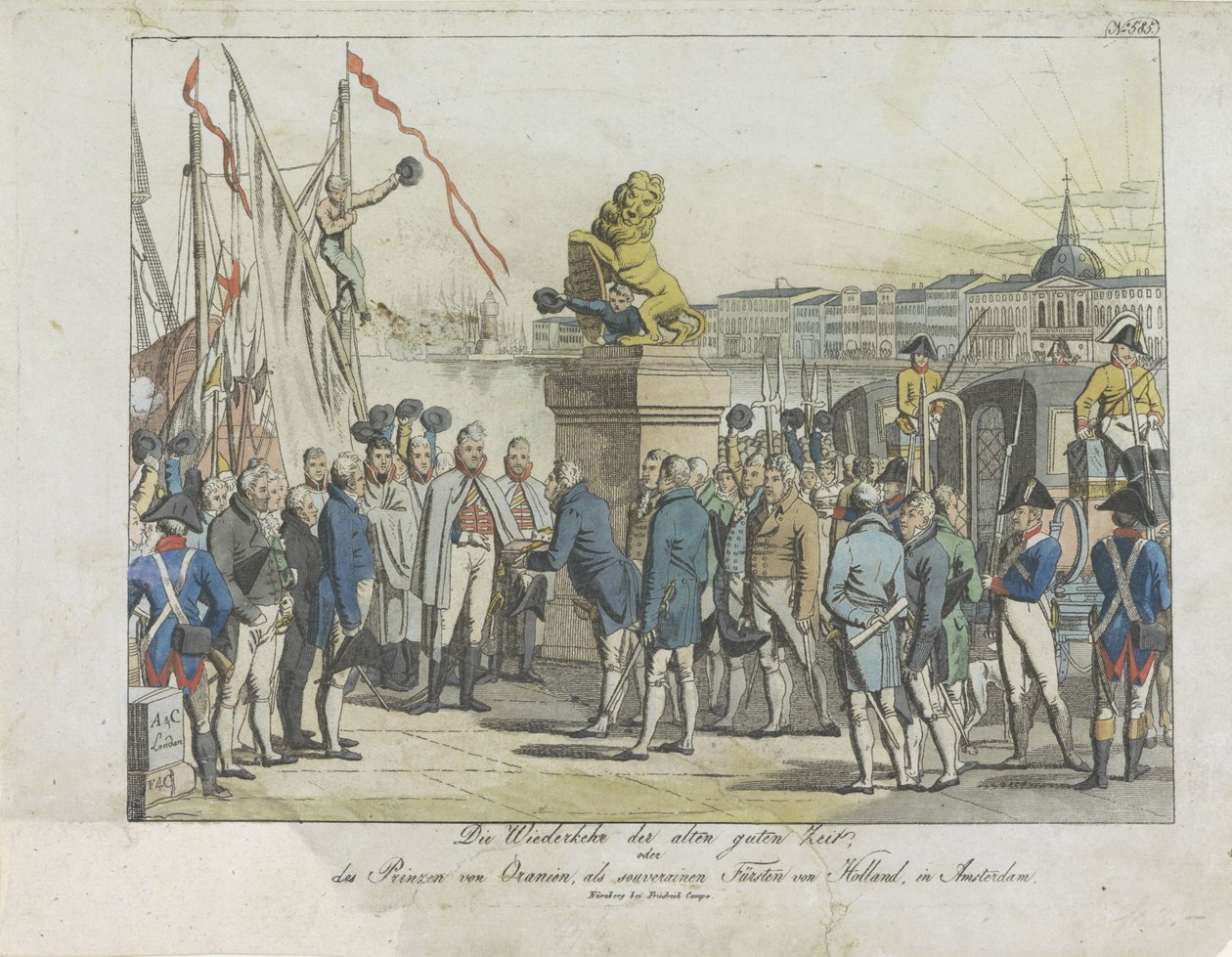 Arrivo del Sovrano Principe ad Amsterdam, 1813 da Anonymous