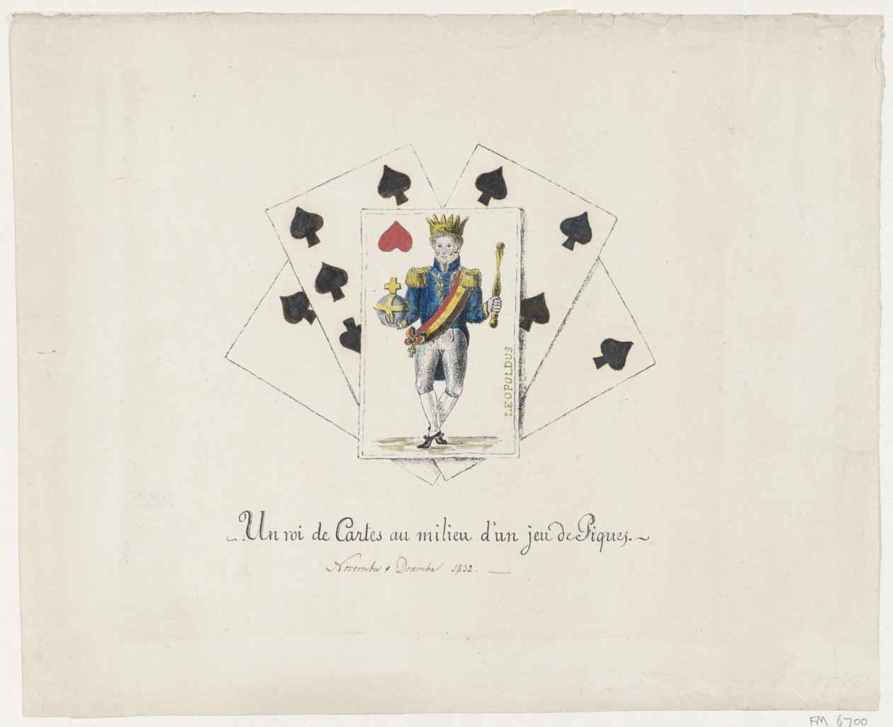 Re Leopoldo I come il re di cuori, 1831-1832 da Anonymous