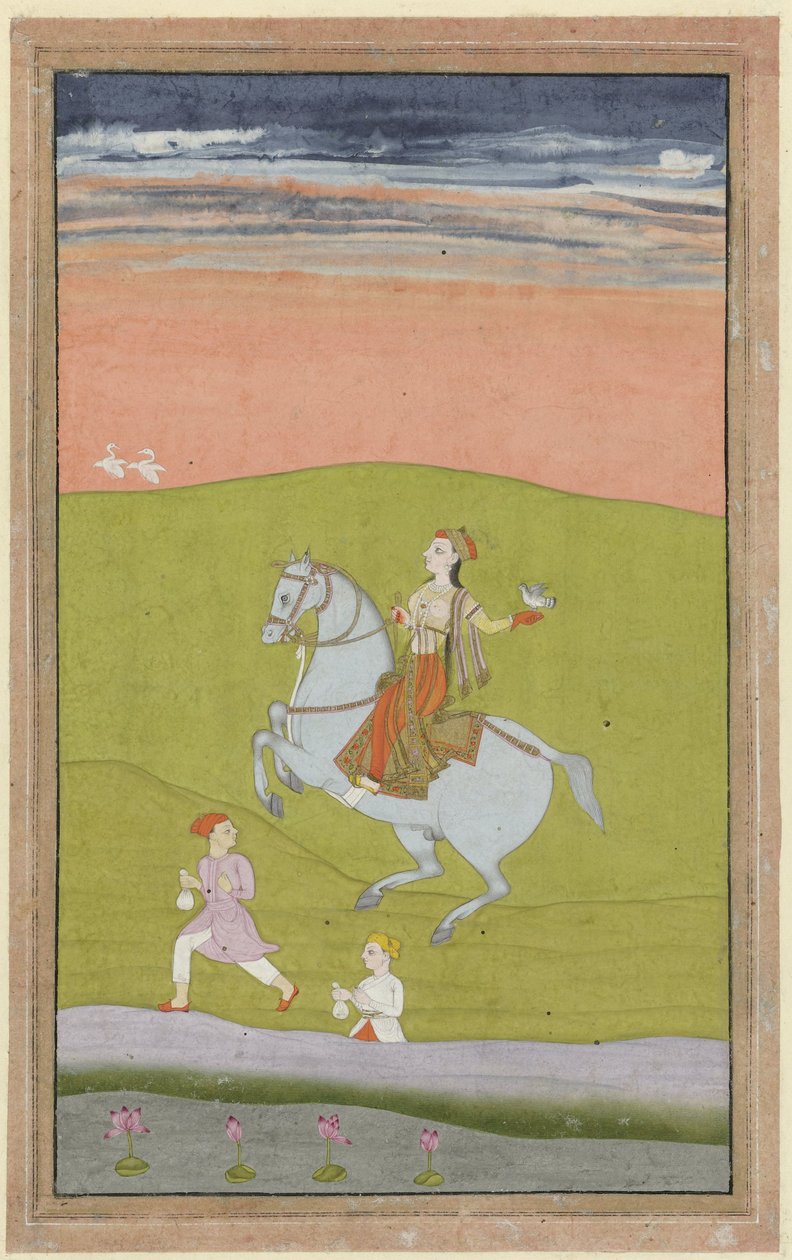 Regina Chand Bibi a cavallo da Anonymous