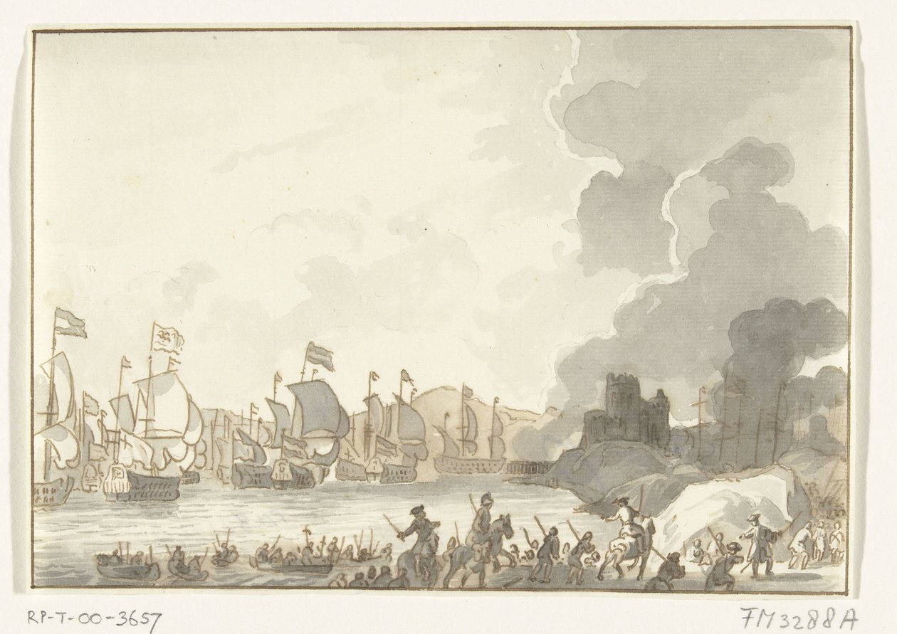 Sbarco della flotta inglese e olandese a Cadice, 1702 da Anonymous