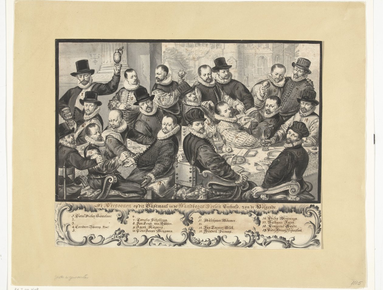 Pasto degli ufficiali della Handboogdoelen ad Amsterdam, 1586 da Anonymous