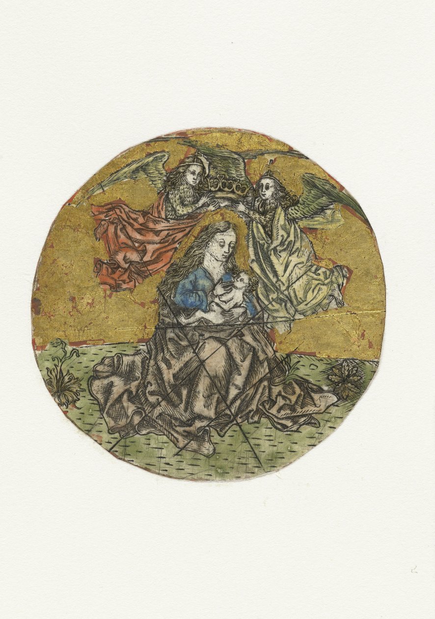 Madonna incoronata da due angeli da Anonymous