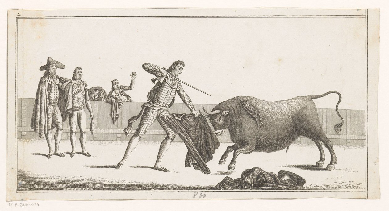 Matador sfida un toro (Collezione delle principali manovre di una corrida) da Anonymous