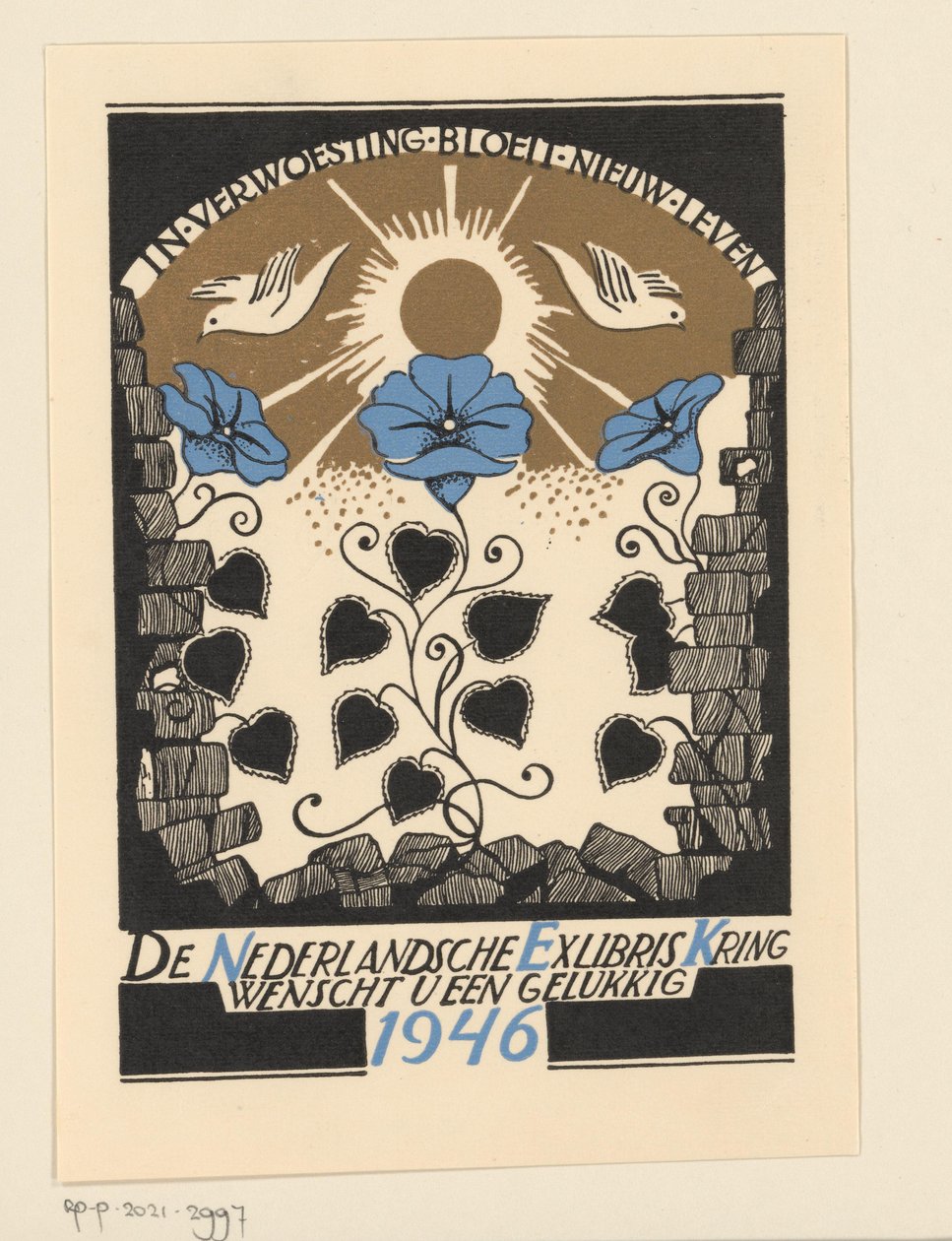 Auguri di Capodanno per il 1946 dalla Nederlandsche Exlibriskring da Anonymous