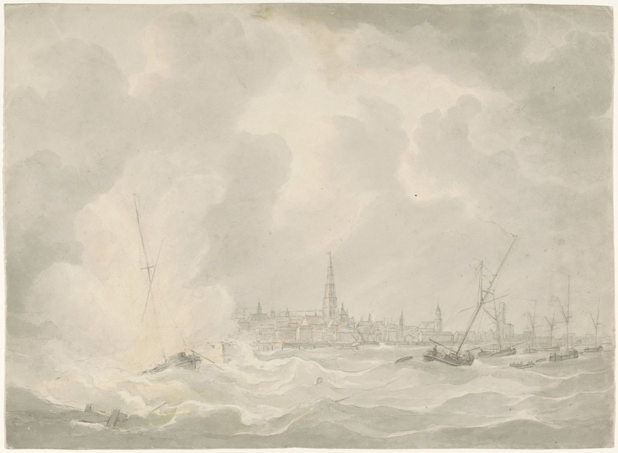 Esplosione della barca di Jan van Speijk, 1831 da Anonymous