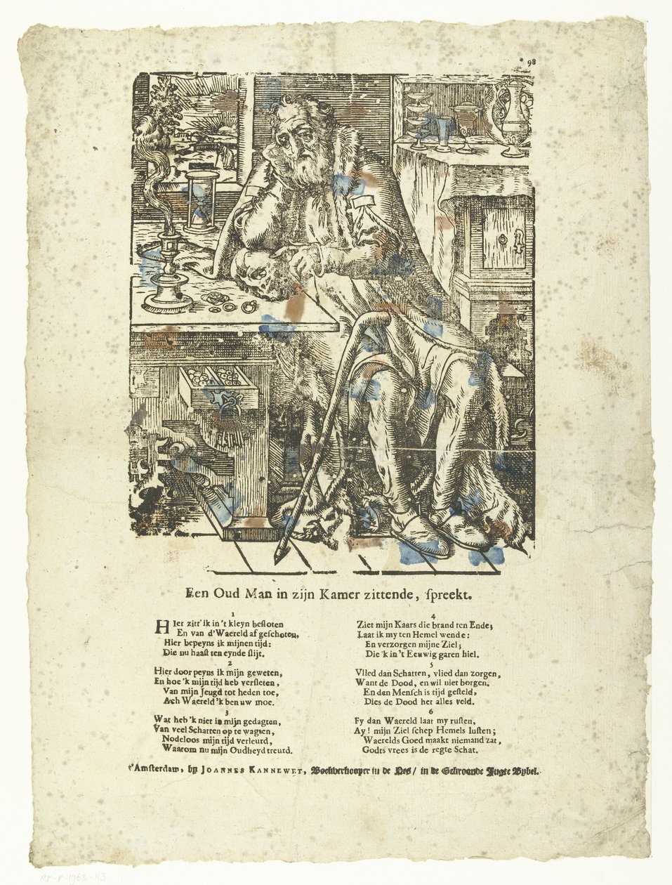 Vecchio nella sua stanza (vanitas) da Anonymous