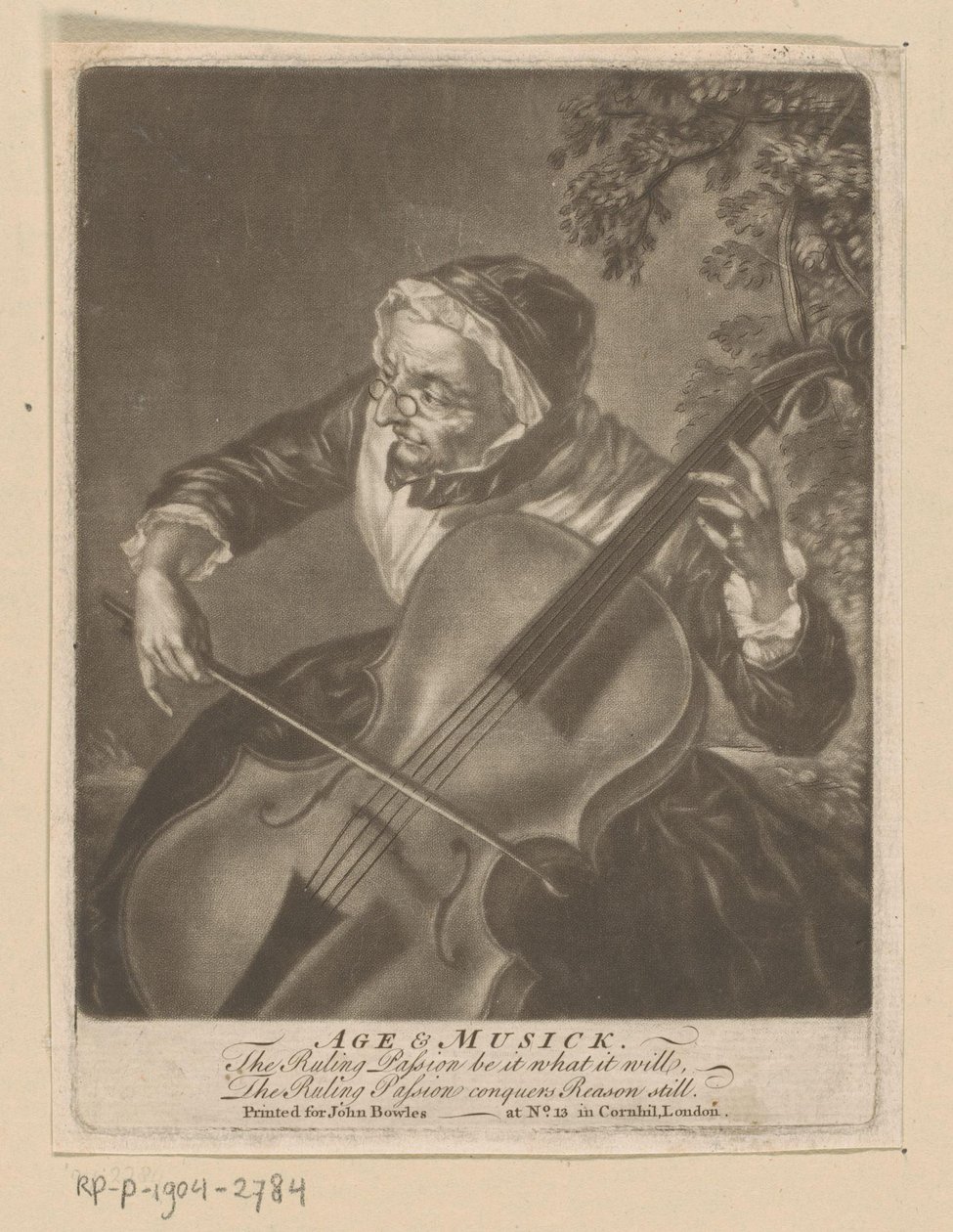 Vecchia donna suona il violoncello (Age & Musick) da Anonymous