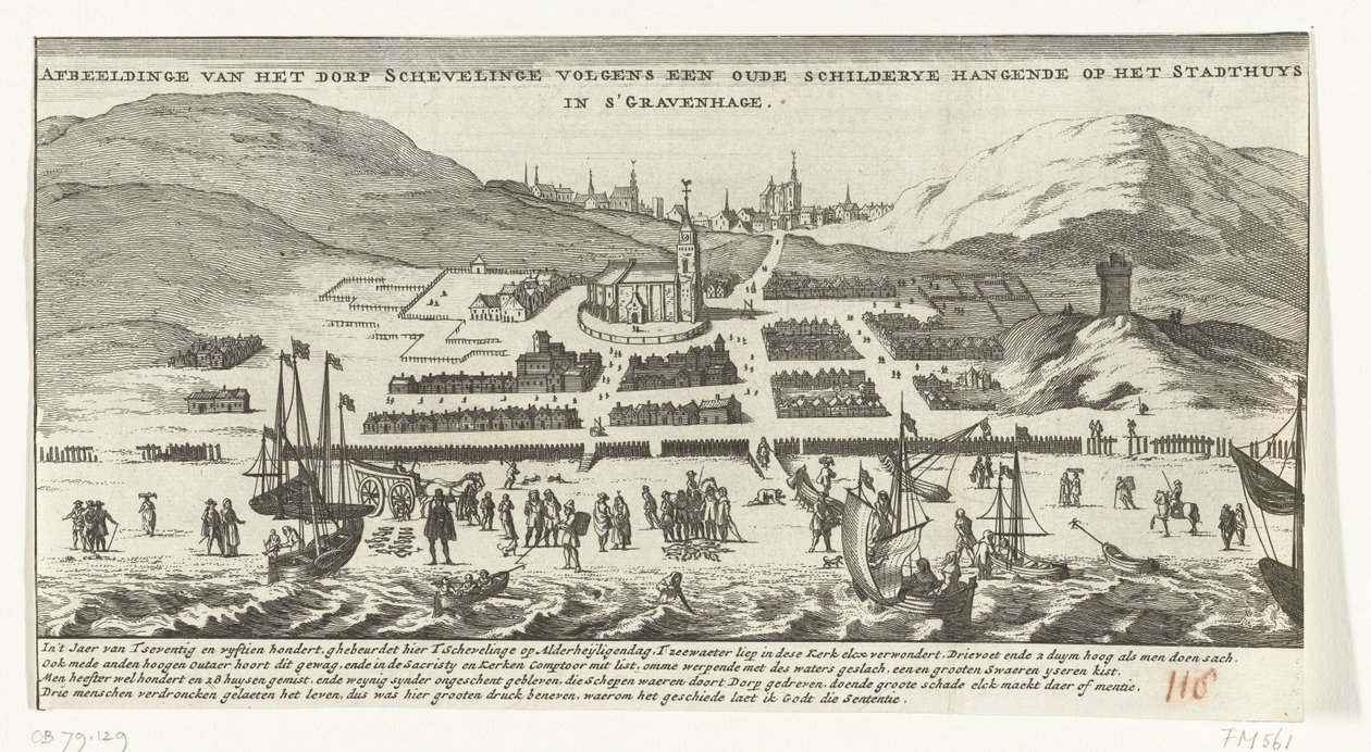 Alluvione a Scheveningen a Ognissanti, 1 novembre 1570 da Anonymous