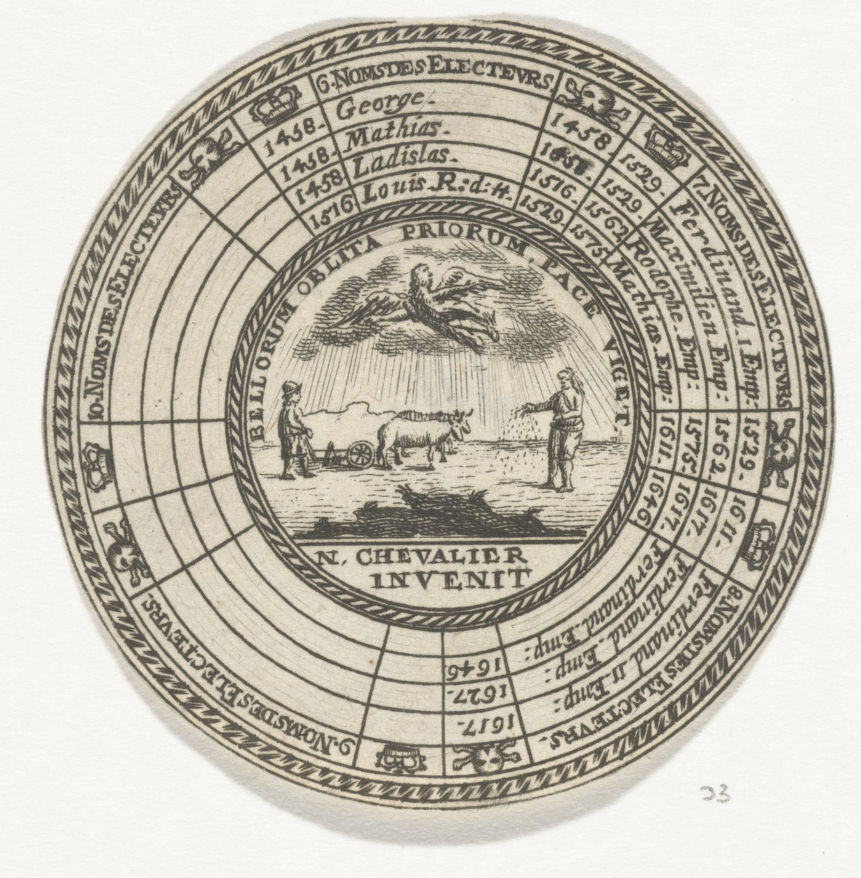 Medaglia con un emblema e i nomi dei re boemi da Anonymous