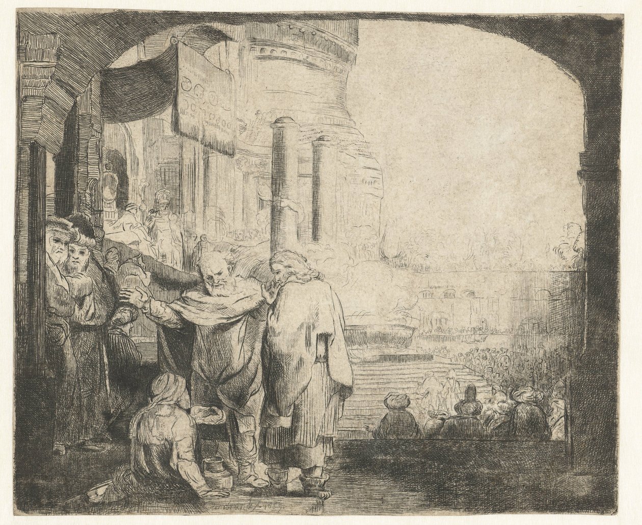 Pietro e Giovanni guariscono lo storpio alla porta del tempio da Anonymous