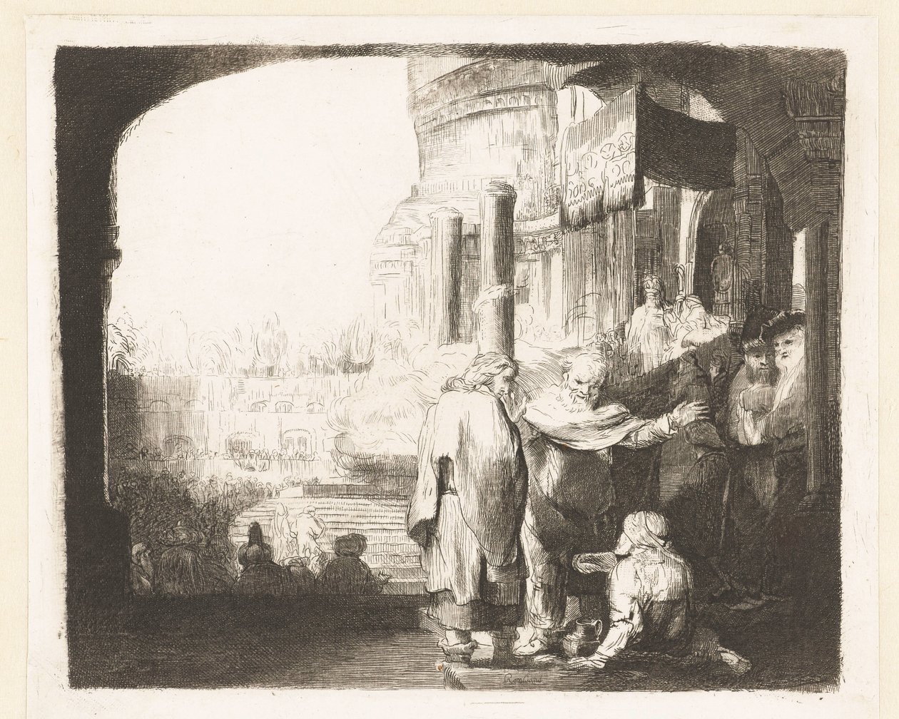 Pietro e Giovanni che guariscono lo storpio alla porta del tempio da Anonymous