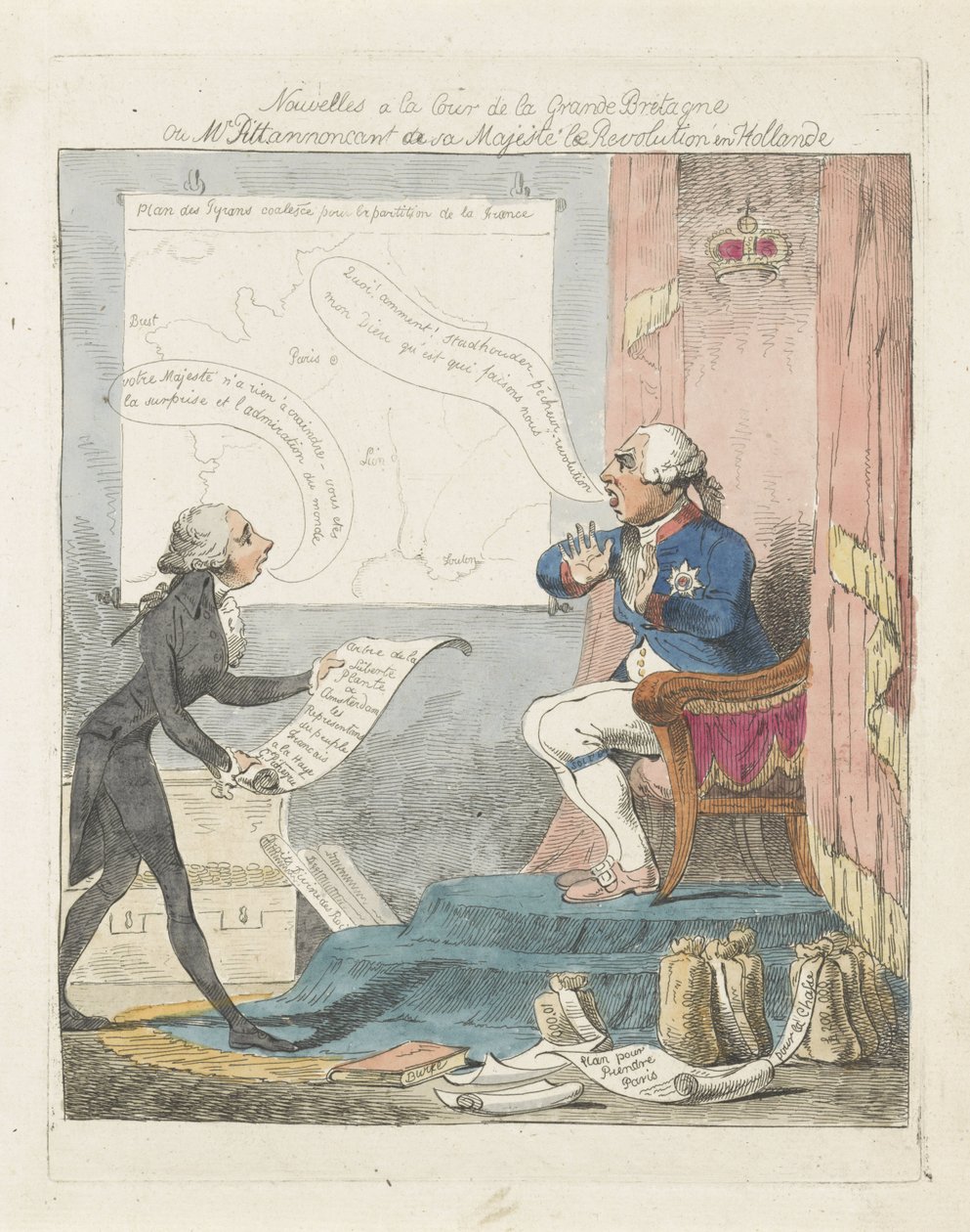 Pitt porta a Giorgio III la notizia della rivoluzione nei Paesi Bassi, 1795 da Anonymous