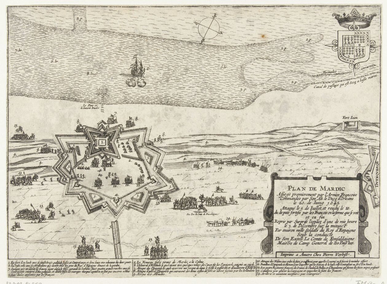 Pianta del forte Mardijk, 1645 da Anonymous