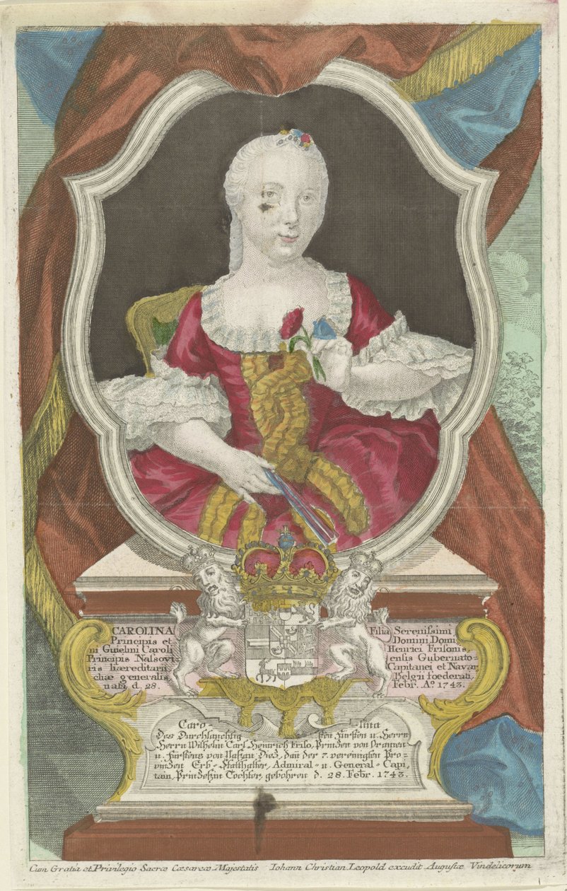Ritratto di Carolina, principessa di Orange-Nassau da Anonymous