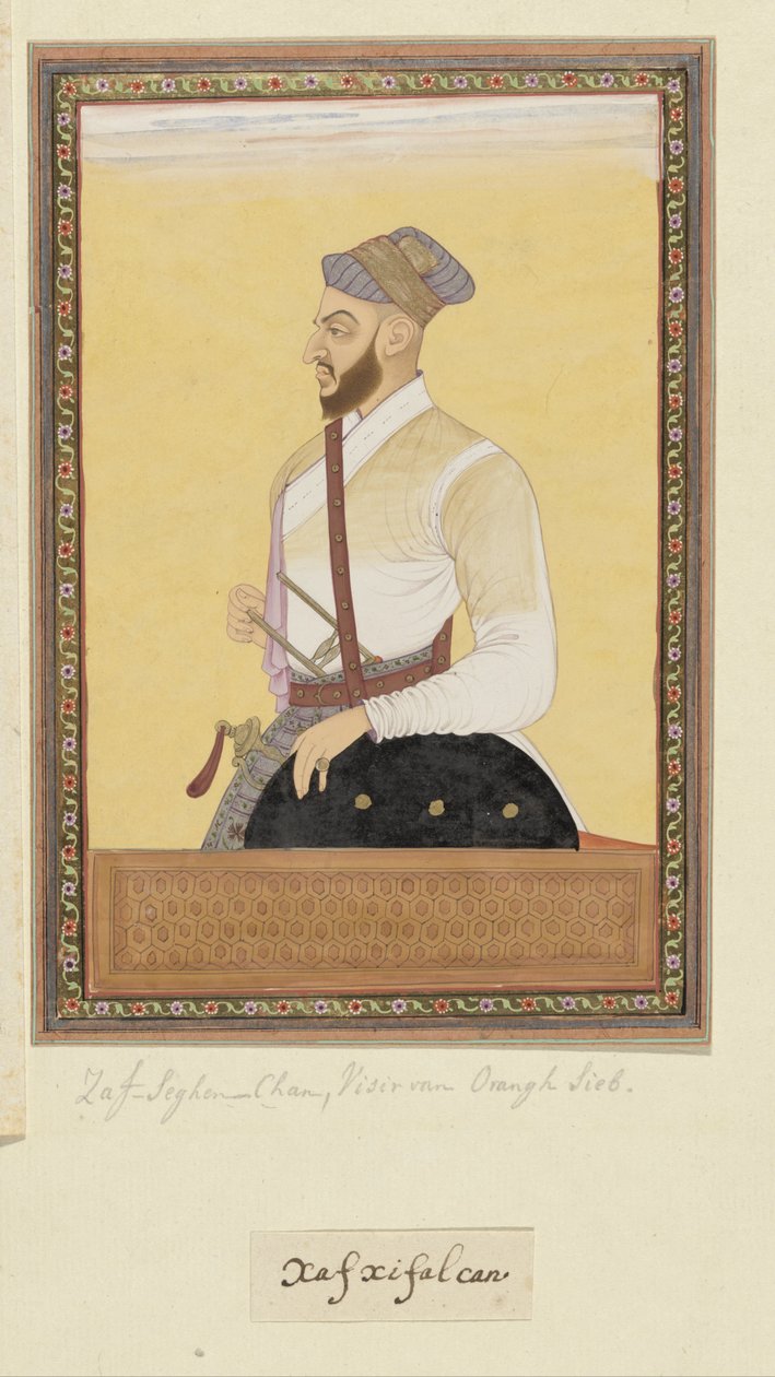 Ritratto di Saf-shikan Khan, ex visir di Aurangzeb da Anonymous