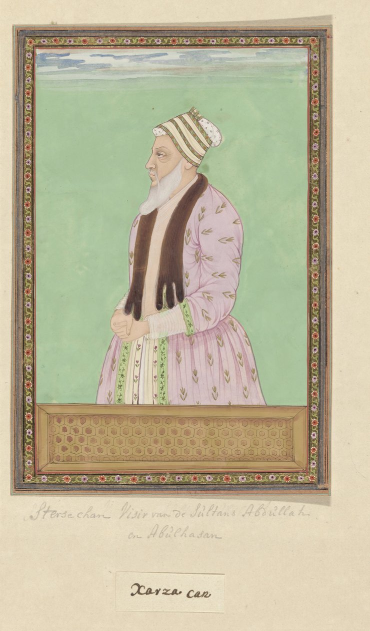 Ritratto di Sharza Khan, che ha servito come visir ai tempi del Sultano Abdullah ed è anche visir ai tempi di Abul Hasan da Anonymous