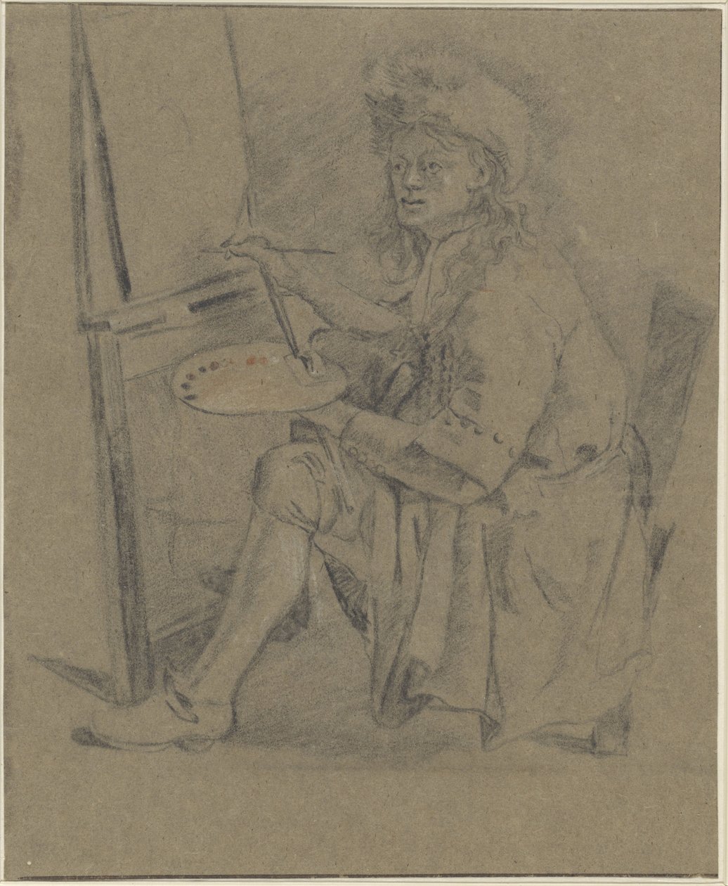 Ritratto di Thomas Wijck, davanti al suo cavalletto da Anonymous