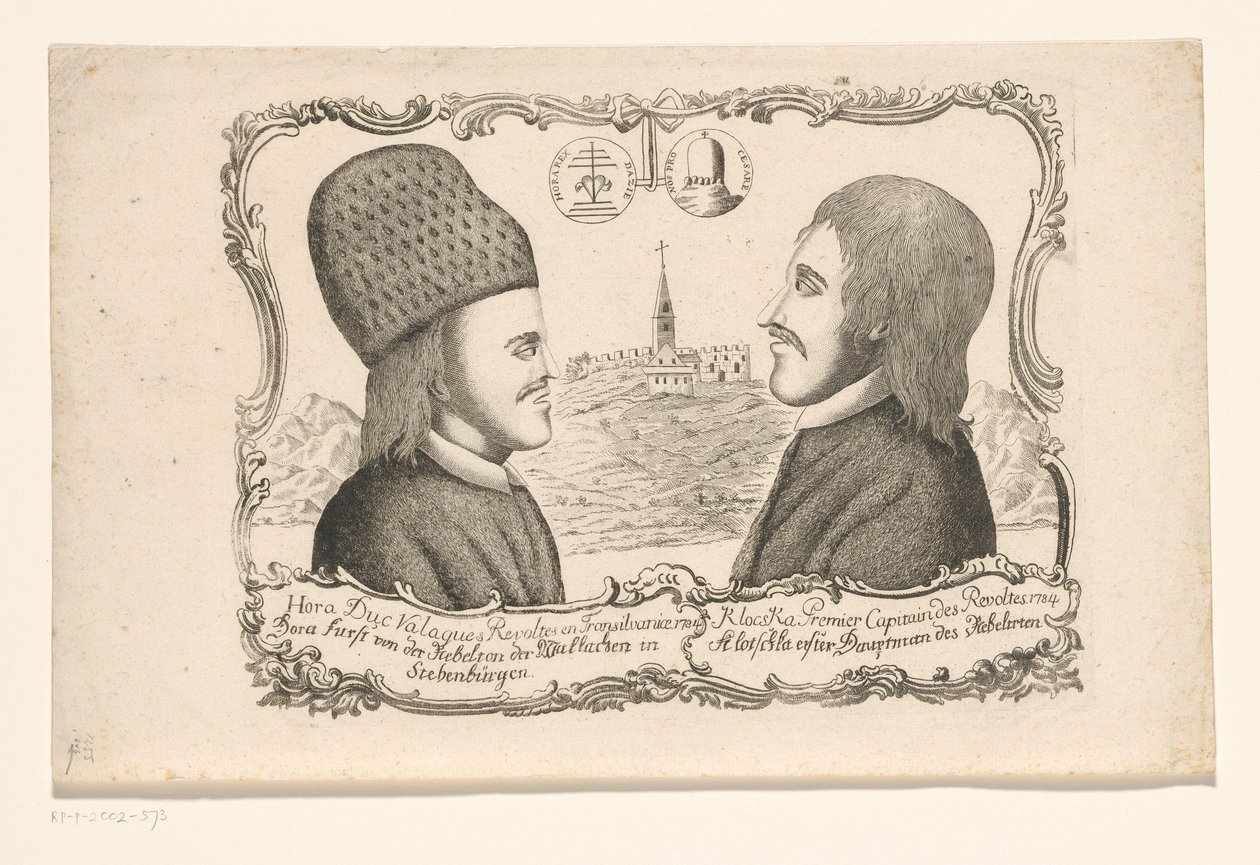 Ritratti di Vasile Ursu Nicola Horea e Ion Oargă Cloșca, leader della rivolta in Transilvania, 1784 da Anonymous
