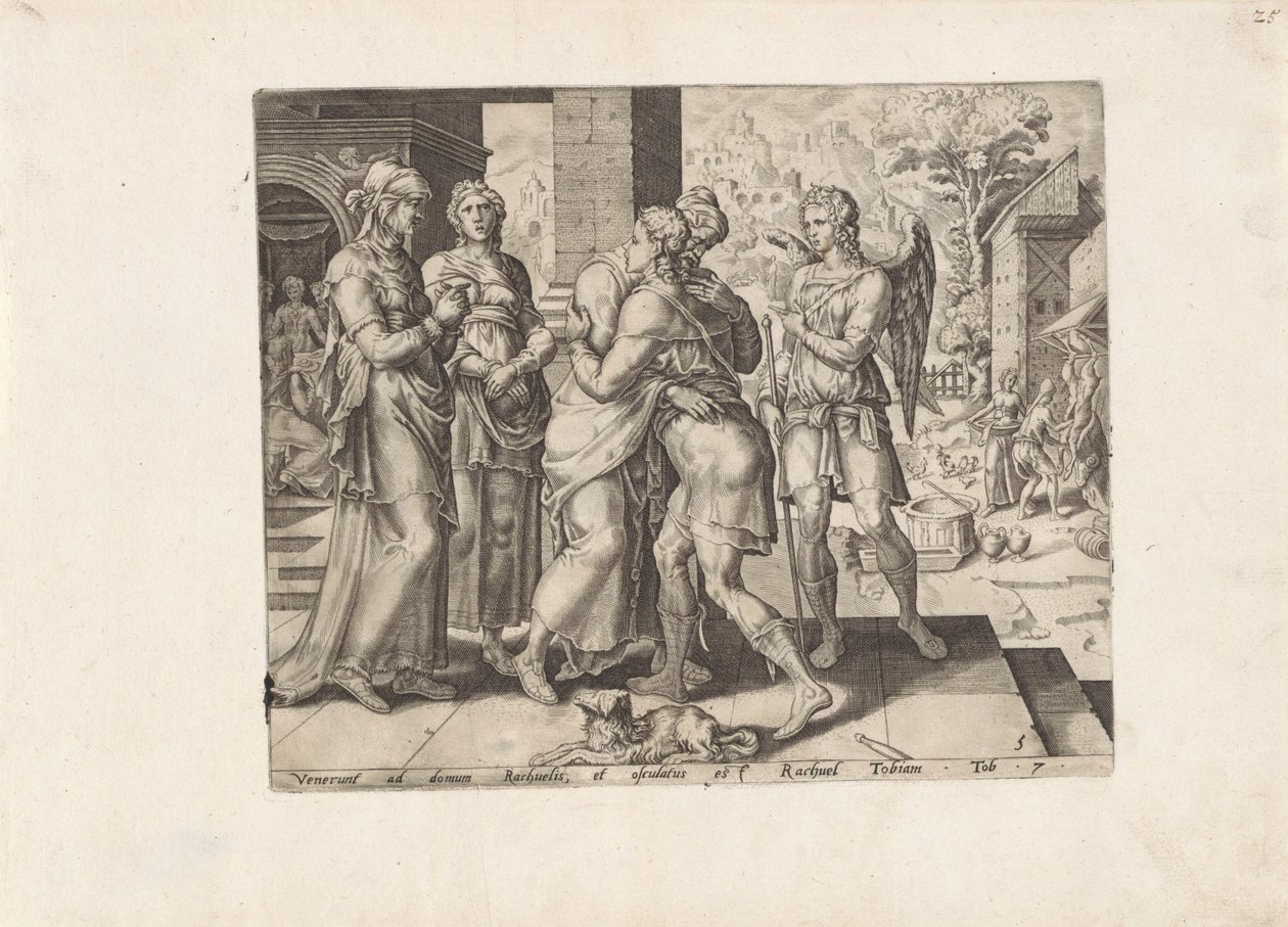 Raguel accoglie Tobia da Anonymous