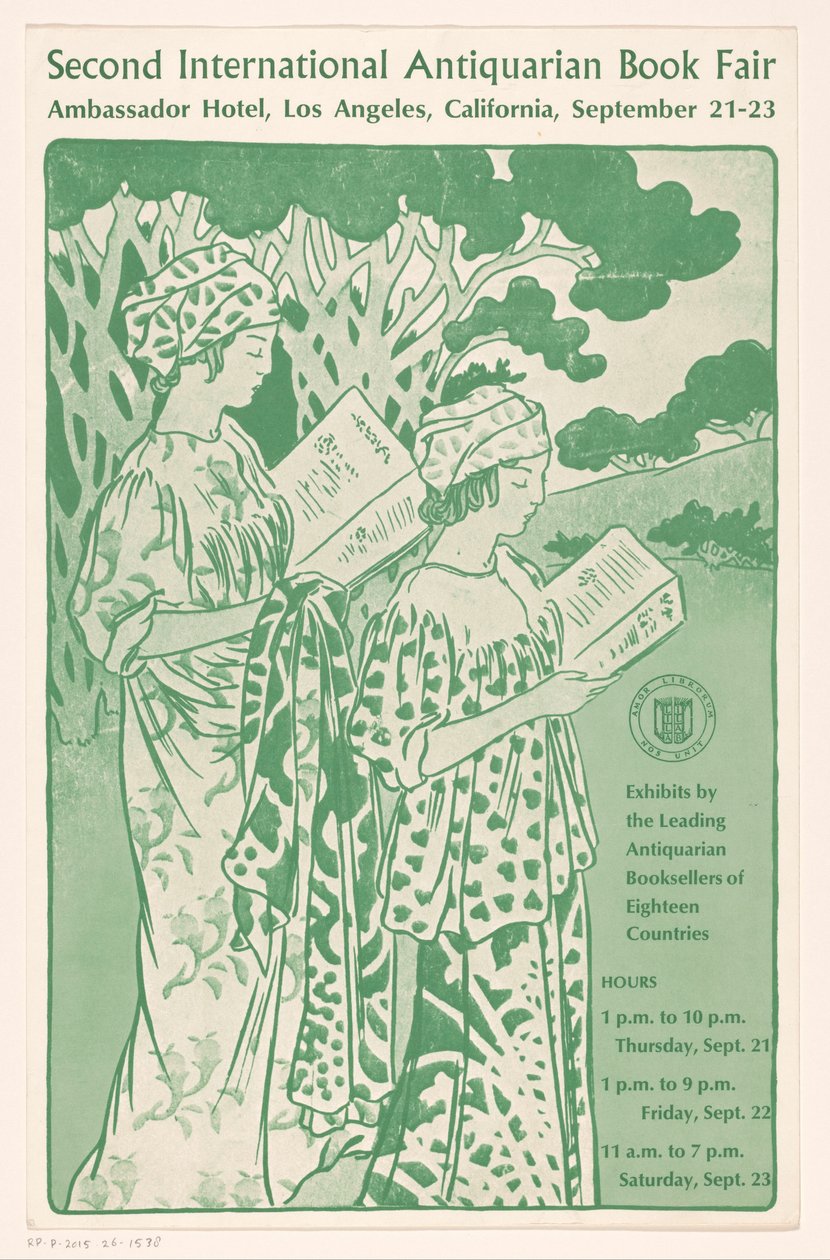 Manifesto per la Second International Antiquarian Book Fair a Los Angeles da Anonymous